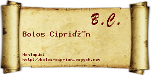 Bolos Ciprián névjegykártya